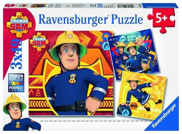 Puzzle 3 x 49 Teile Feuerwehrmann Sam