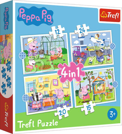 Puzzle 4in1 Peppa Wutz Urlaubserinnerungen Trefl 