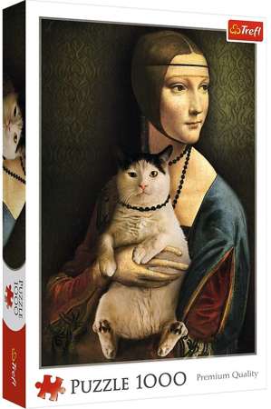 Puzzle Dame mit Katze, 1000 Elemente, Trefl 10663