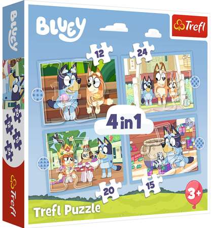 Puzzle Trefl 4in1 Bluey und seine Welt 3+