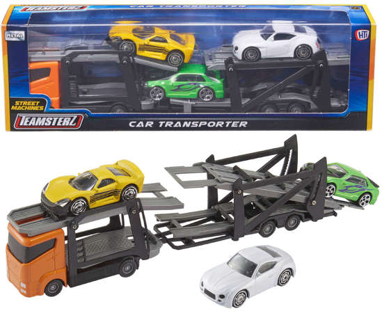 Teamsterz Orange Lastwagen + 3 Cars