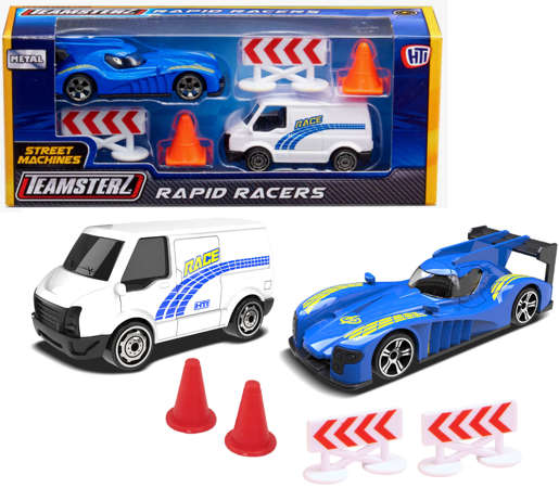 Teamsterz Racing Set Rennwagen und Transporter