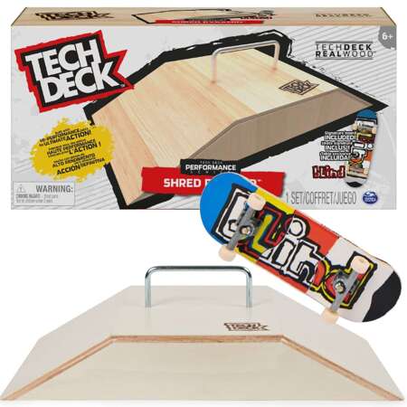 Tech Deck Shred Pyramiden Set Holzrampenset + Zubehör mit Metallschiene