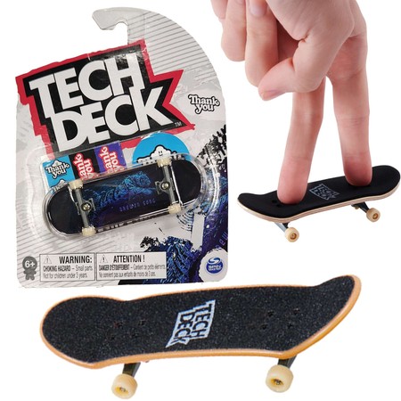 Tech Deck fingerboard skateboard Thank You blauer Tiger + Aufkleber