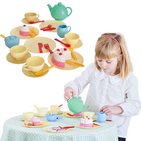 Teeservice Kaffeetasse Kuchenservice für Kinder 36 Teile