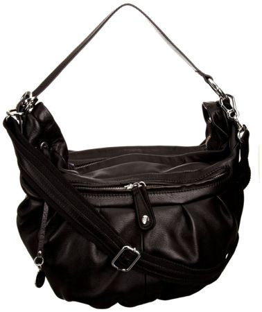 Tommy Hilfiger Ledertasche-Tasche Abigail Medium Hobo Schwarz