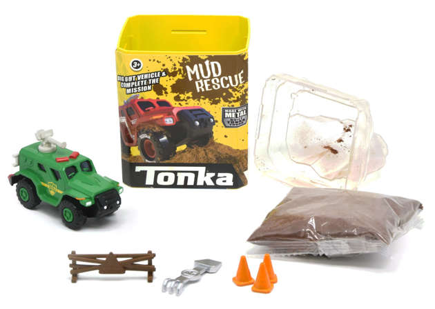 Tonka Mud Rescue Grüner Jeep Auto + Sand