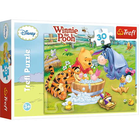 Trefl 18198 Puzzle Winnie the Pooh und Freunde Ferkels Bad 30 Elemente