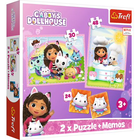 Trefl 2in1 Gabi's Katzenhaus Puzzle + Memory 3+ Jahre