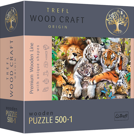 Trefl Holzpuzzle Wildkatzen im Dschungel 500 Elemente