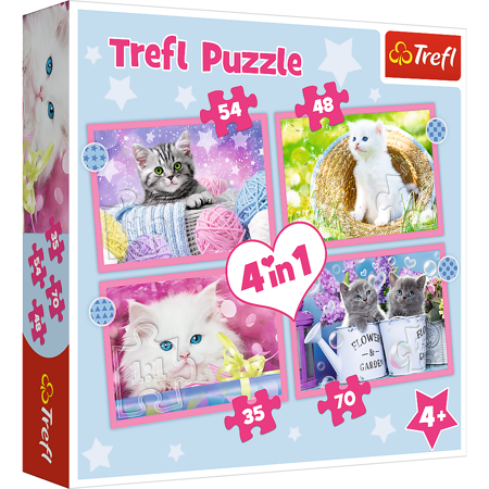 Trefl Puzzle 4in1 Lustige Katzen