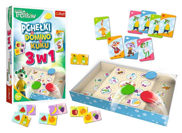 Trefl The Treflik Family 3in1 Flohspiele Domino Kuku