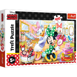 Trefl 16387 Puzzle 100 Minnie Maus// Minnie Mouse in einem Schönheitssalon