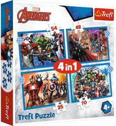 Trefl Puzzle 4in1 Marvel Brave Avengers