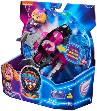 Paw Patrol The Mighty Kinofilm Big Kinofilm Skye Figurenset rosa Jet Fahrzeug Sound Licht