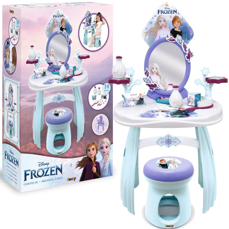 Disney Gefrorene Eiskönigin Toilette mit Hocker und Spiegel 2in1 + 10 Zubehör