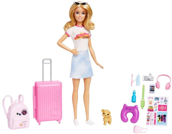 Klassisches Puppenset Barbie Malibu für unterwegs + Zubehör