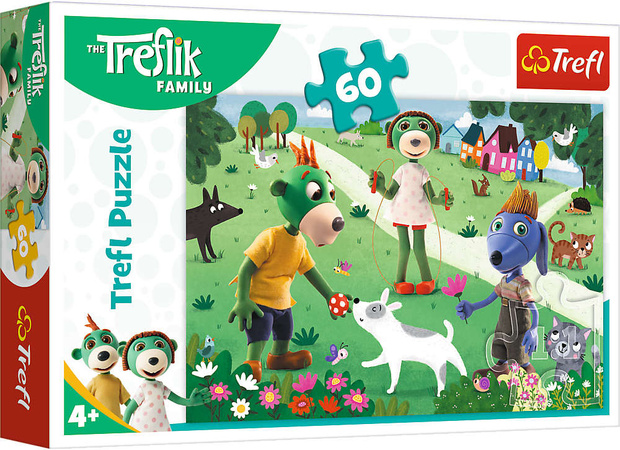 Puzzle 60 Elemente The Treflik Family Freudiger Tag