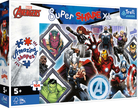 Puzzle 104 Teile Super Shapes XL Favourite Avengers 