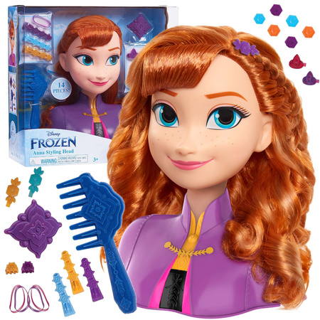 Disney Prinzessin Kopf Kämmen und Styling Puppe Anna Die Eiskönigin +Zubehör 