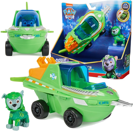 Paw Patrol 2in1 Rocky Sawfish Aqua Pups Unterwasserfahrzeug-Set + Figur